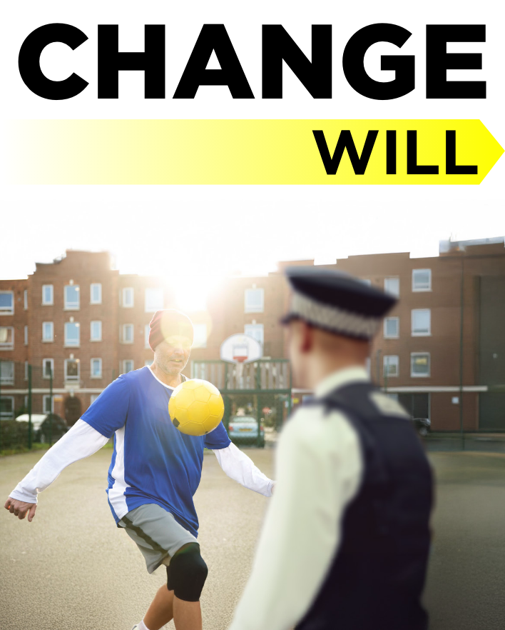 man playing football