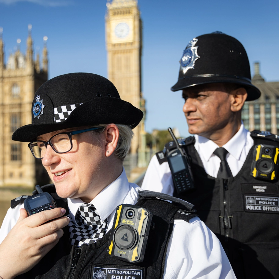 Two police constable in from of parliament